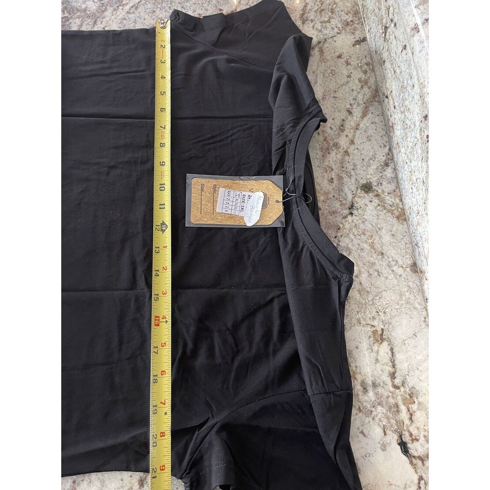 Vinizbena  Shopping Lady And Cat Rhinestone Woman Black Size  3XL T-Shirt  New - Picture 14 of 16